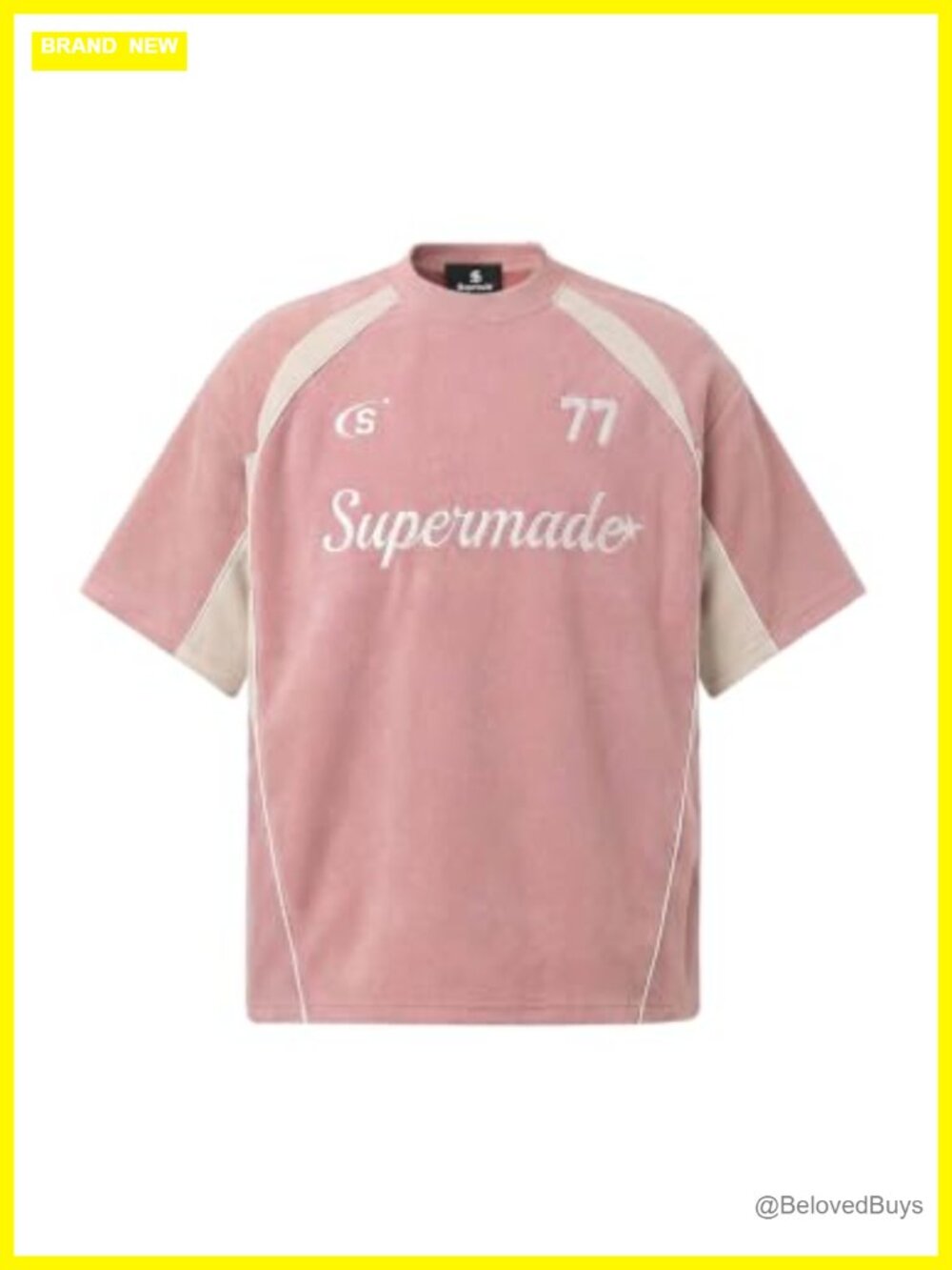 Suede Short Sleeve T-Shirt Unisex Y2K Streetwear Racing Tee Drop Shoulder